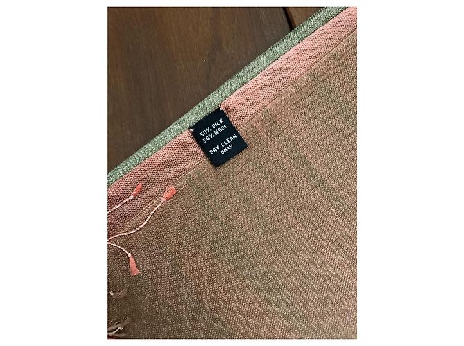 Autre Marque Stola Jim Thomson in seta e lana rosa beige grigio - vista 6