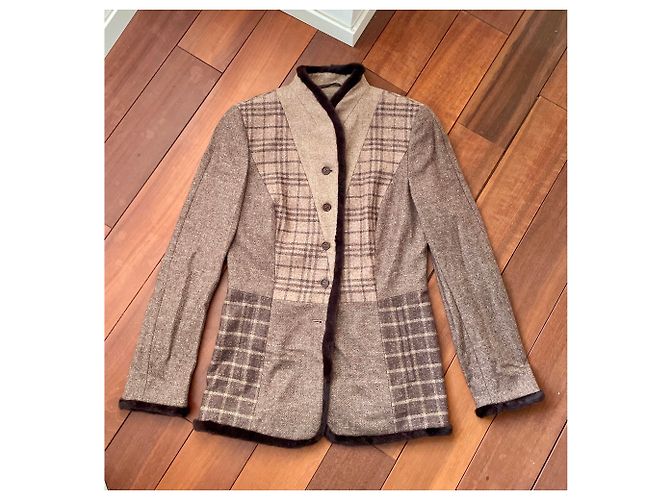 Rena Lange wool silk and angora jacket hazelnut Brown Light brown - view 9