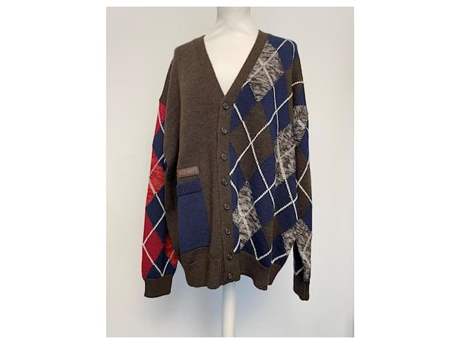 Dsquared2 Cardigan Wolle Braun Rot Blau - Ansicht 7