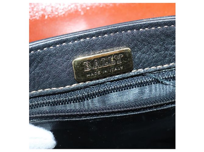 BALLY Borsa a Spalla in Pelle Nera e Marrone Auth ti2367 Nero - vista 18