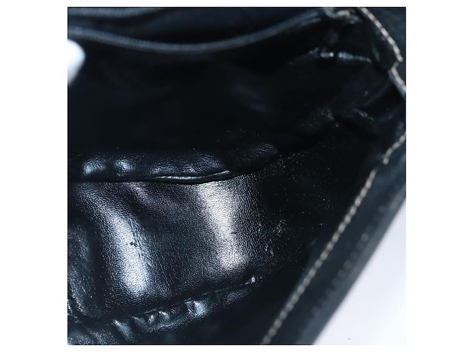 BALLY Borsa a Spalla in Pelle Nera e Marrone Auth ti2367 Nero - vista 19