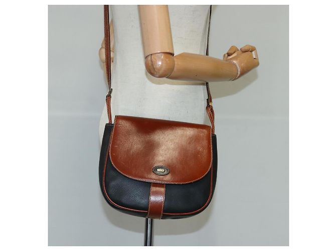 BALLY Borsa a Spalla in Pelle Nera e Marrone Auth ti2367 Nero - vista 21