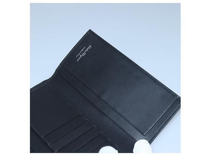 Portafoglio in pelle nera Salvatore Ferragamo Auth bs20080 Nero - vista 10