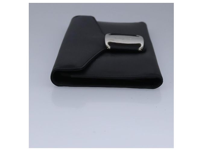 Portafoglio in pelle nera Salvatore Ferragamo Auth bs20080 Nero - vista 3