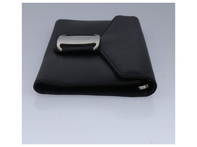 Portafoglio in pelle nera Salvatore Ferragamo Auth bs20080 Nero - vista 4
