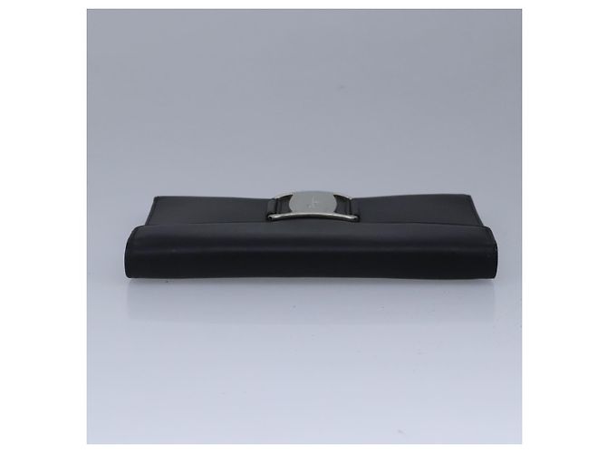Portafoglio in pelle nera Salvatore Ferragamo Auth bs20080 Nero - vista 5