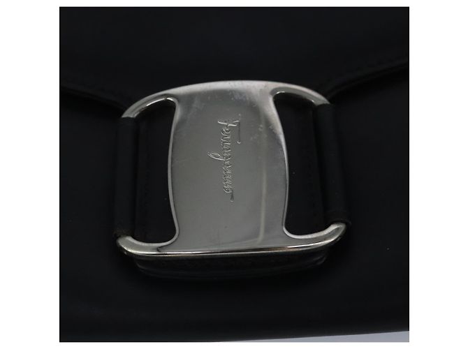 Portafoglio in pelle nera Salvatore Ferragamo Auth bs20080 Nero - vista 8