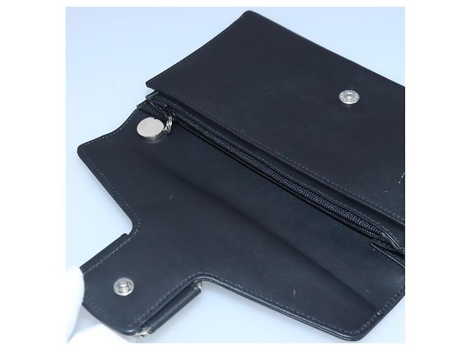 Portafoglio in pelle nera Salvatore Ferragamo Auth bs20080 Nero - vista 9