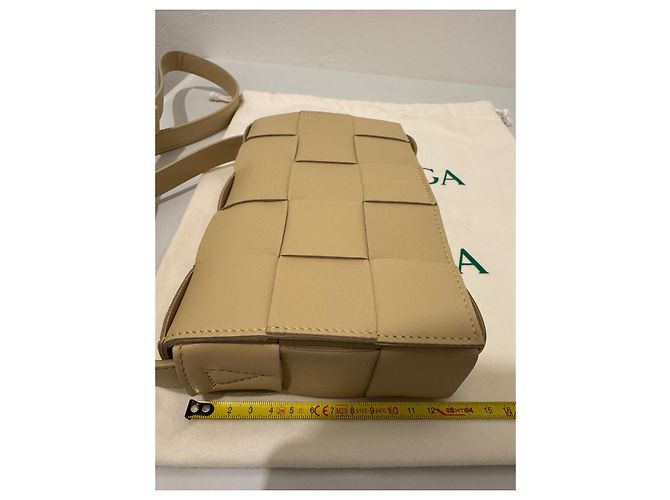 Borsa Bottega Veneta Cassette in pelle beige - vista 8