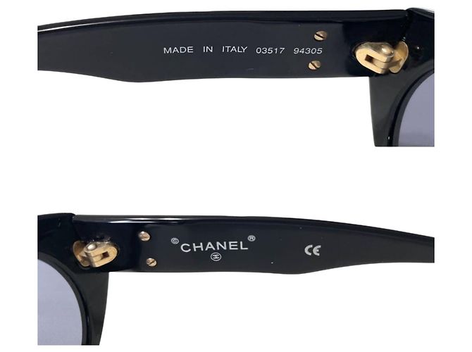 Occhiali da sole Chanel logo nero e oro 03517 D'oro - vista 6