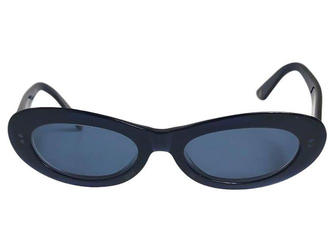 Occhiali da sole ovali tinti di blu navy con logo CC dorato Chanel 5007 D'oro - vista 2