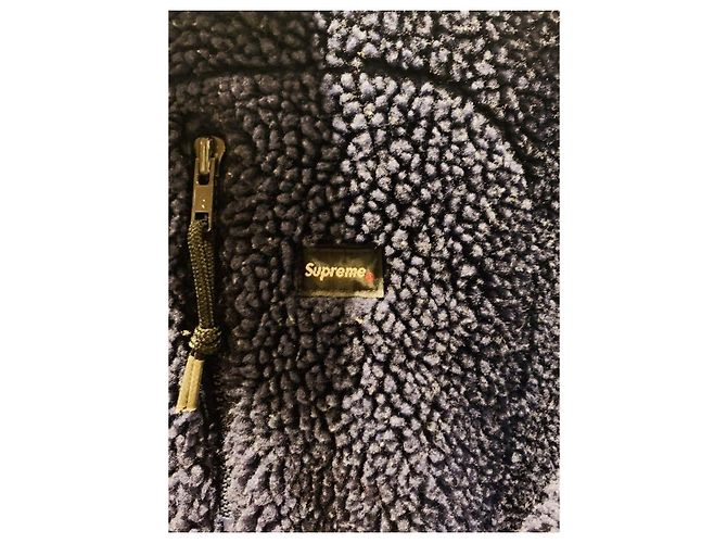 Supreme 1998 Vintage Patagonia Navy Sherpa Fleece Logo Marineblau - Ansicht 3