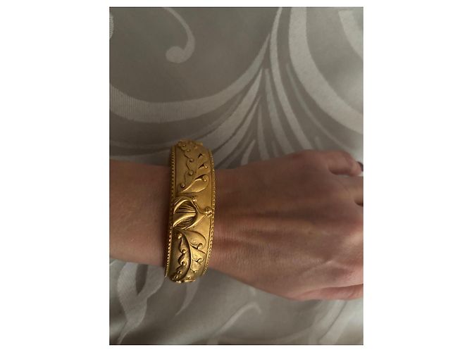 Lanvin Bracciale rigido con chiusura a scatto D'oro - vista 2