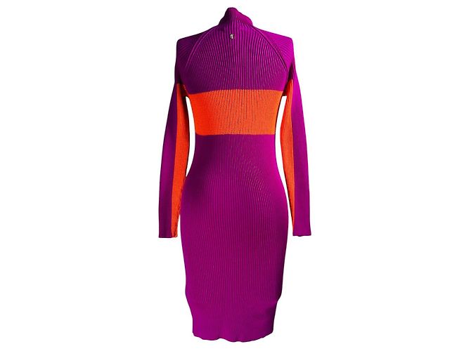 Dirk Bikkenbergs Vestido Dirk Bikkembergs de lã roxo e laranja S - vista 4