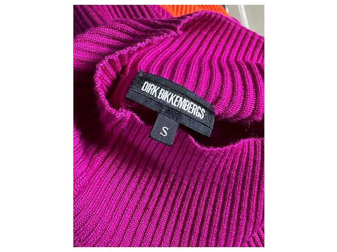 Dirk Bikkenbergs Vestido Dirk Bikkembergs de lã roxo e laranja S - vista 6