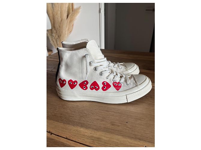 Comme Des Garcons Converse X Comme des Garçons Play Bianche - vista 3