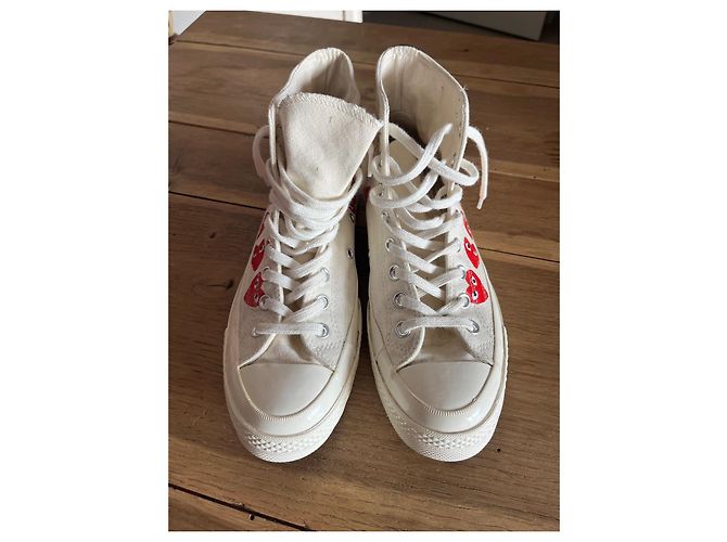 Comme Des Garcons Converse X Comme des Garçons Play Bianche - vista 4