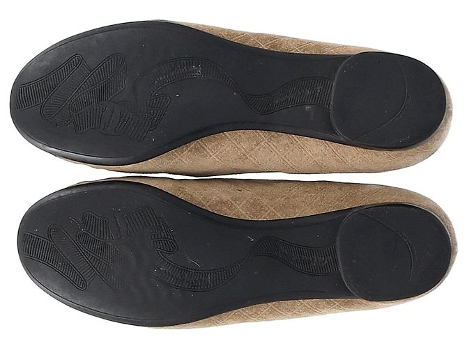 Salvatore Ferragamo Bailarinas de punta cap Ferragamo en ante marrón Castaño Roja - vista 12