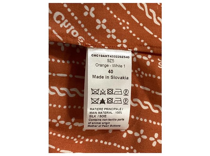 Blusa Chloé con fiocco in seta marrone Rosso - vista 12