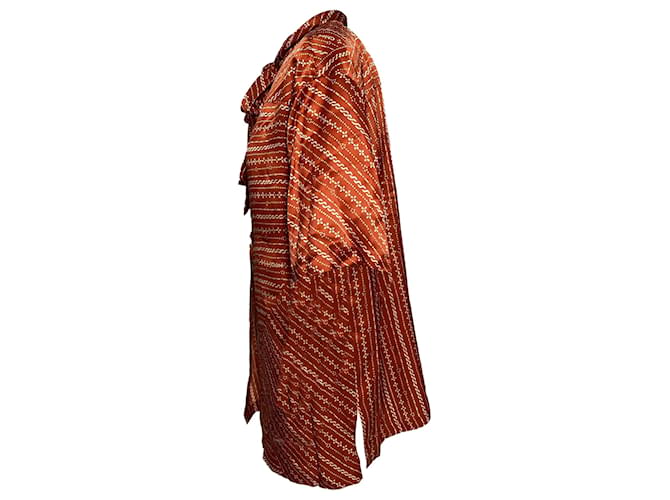 Blusa Chloé con fiocco in seta marrone Rosso - vista 2