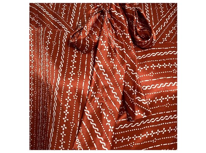 Blusa Chloé con fiocco in seta marrone Rosso - vista 4