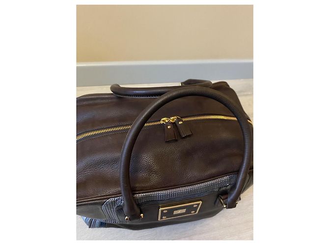 Borsa Anya Hindmarch in pelle marrone argento blu - vista 10