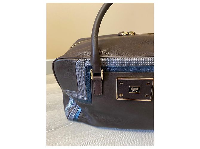 Borsa Anya Hindmarch in pelle marrone argento blu - vista 11