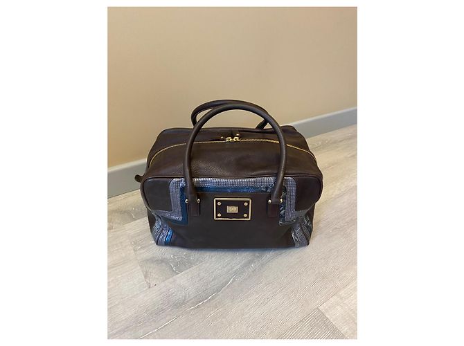 Borsa Anya Hindmarch in pelle marrone argento blu - vista 2