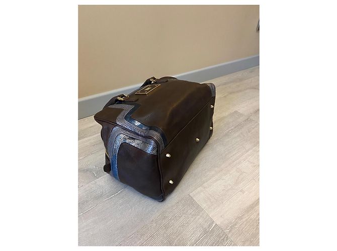 Borsa Anya Hindmarch in pelle marrone argento blu - vista 5