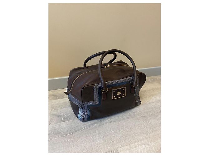 Borsa Anya Hindmarch in pelle marrone argento blu - vista 6