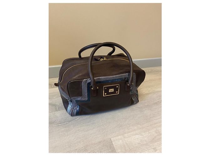 Borsa Anya Hindmarch in pelle marrone argento blu - vista 8