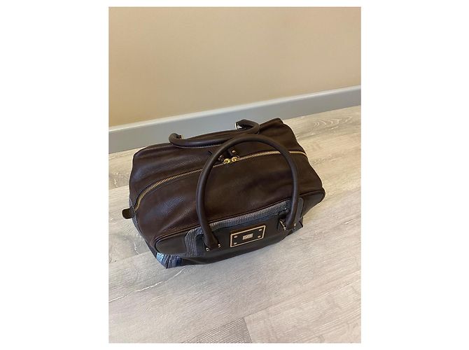 Borsa Anya Hindmarch in pelle marrone argento blu - vista 9