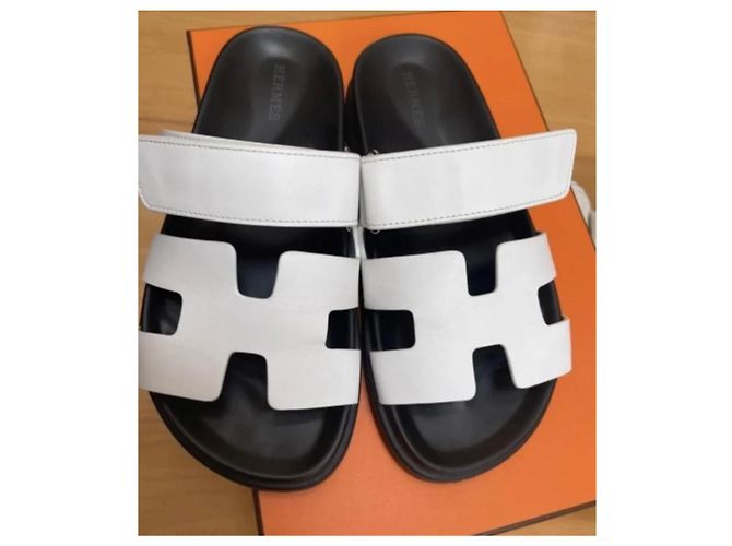 Hermès Pantoletten Weiß - Ansicht 5