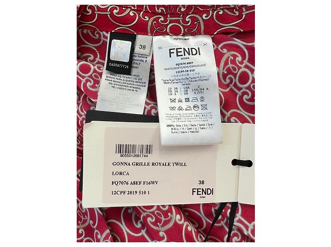 Falda Fendi de twill de seda plisada Multicolor - vista 5