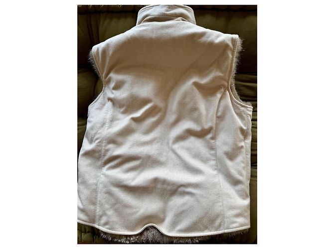 Loro Piana-Weste aus Kaschmir und argentinischem Fuchs. Beige - Ansicht 2