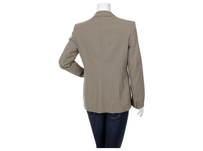 Max Mara Made in Italy Single-Breasted Lady's Tailored Wool Blazer, size 40 Grey - view 2