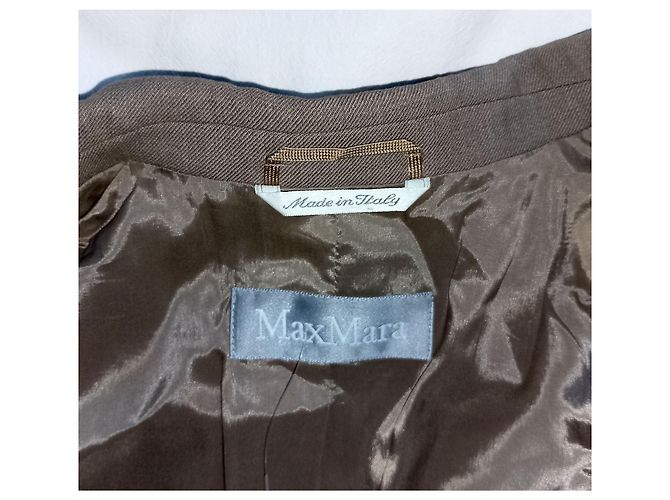 Max Mara Made in Italy Single-Breasted Lady's Tailored Wool Blazer, size 40 Grey - view 5