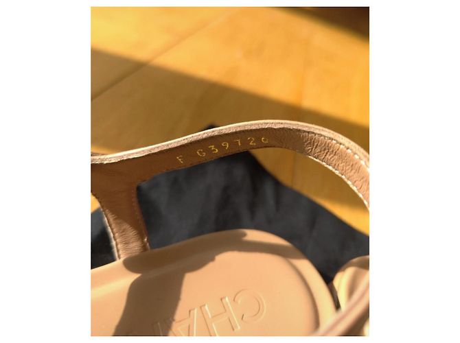 Sandali Chanel in pelle beige taglia 38 - vista 3