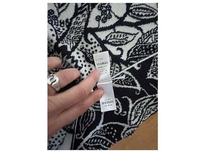 Sciarpa Dior Toile de Jouy in lana nero bianco - vista 10
