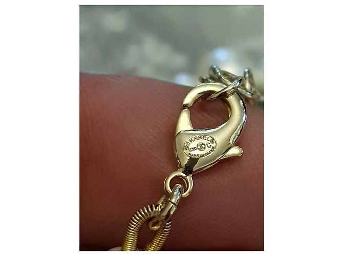 Coco Crush Chanel 2021 Pre-Fall Collana di Perle di Cristallo Dorato Gold hardware - vista 14