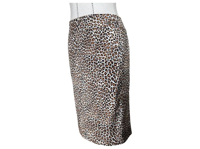 Krizia Per Te Midi Rock Leopard Baumwolle Mehrfarben - Ansicht 3
