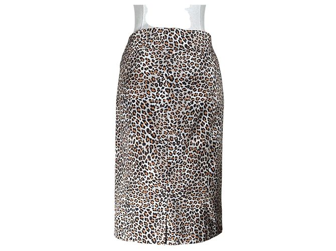 Krizia Per Te Midi Rock Leopard Baumwolle Mehrfarben - Ansicht 4