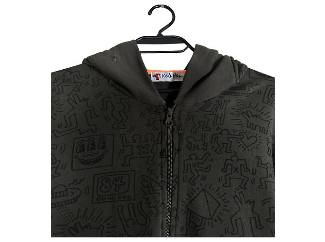 Autre Marque Keith Haring Kapuzensweatshirt Grün Baumwolle M - Ansicht 2
