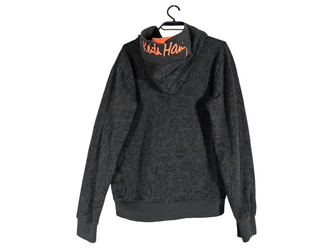 Autre Marque Keith Haring Kapuzensweatshirt Grün Baumwolle M - Ansicht 3