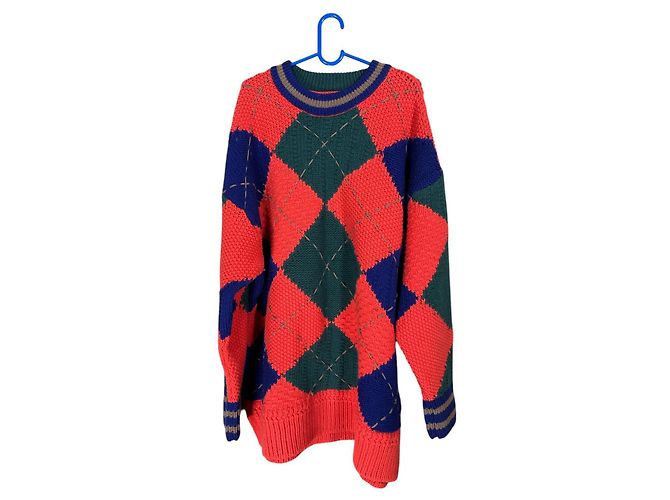Autre Marque Gant Bold Argyle Crew Neck Oversized Sweater Wool Multiple colors - view 5