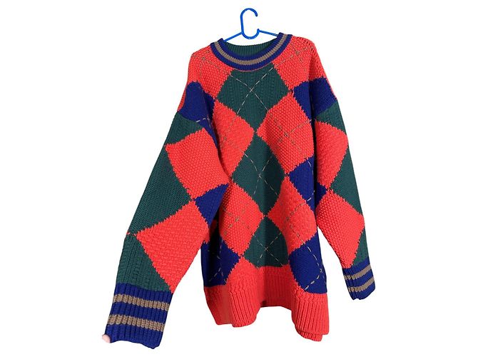 Autre Marque Gant Bold Argyle Crew Neck Oversized Sweater Wool Multiple colors - view 6
