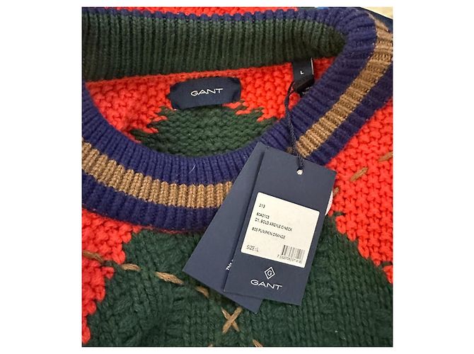Autre Marque Gant Bold Argyle Crew Neck Oversized Sweater Wool Multiple colors - view 8