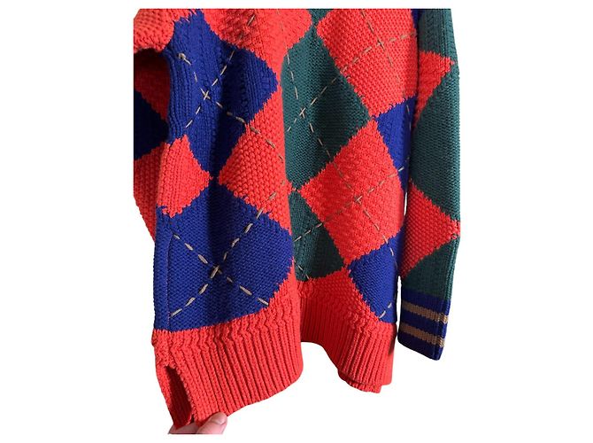 Autre Marque Gant Bold Argyle Crew Neck Oversized Sweater Wool Multiple colors - view 9