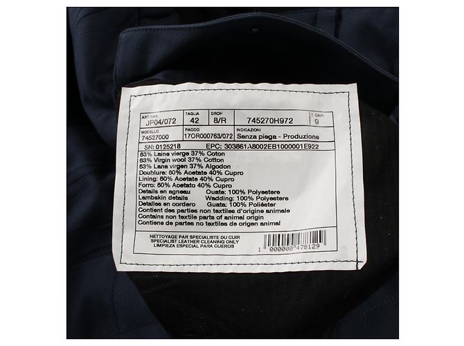 Hermès Calças de lã e algodão Hermes Azul marinho - vista 4