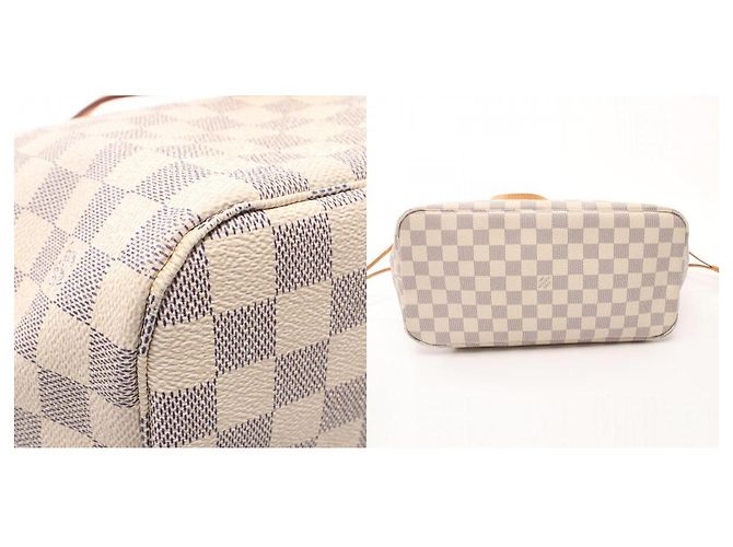 Sac tote Louis Vuitton Neverfull MM N40604 Blanc - vue 10